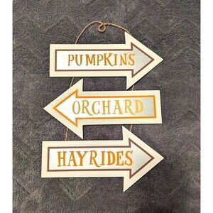 Fall Vibes, Farmhouse Hanging Wood Arrow Sign  - 12 3/4" wide x 14 1/2" tall
